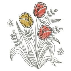 Sketched Flowers 06(Md) machine embroidery designs