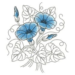 Sketched Flowers 08(Md) machine embroidery designs