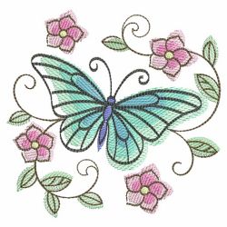 Butterfly And Blooms 5 07(Sm) machine embroidery designs
