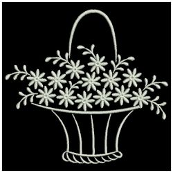 White Work Floral Baskets 03(Sm)