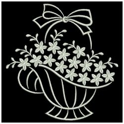 White Work Floral Baskets 04(Sm) machine embroidery designs