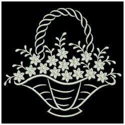 White Work Floral Baskets 06(Sm) machine embroidery designs