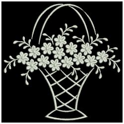 White Work Floral Baskets 08(Lg) machine embroidery designs