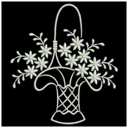 White Work Floral Baskets 09(Md) machine embroidery designs