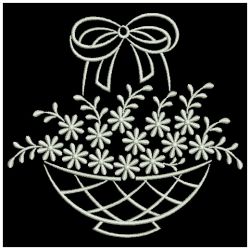 White Work Floral Baskets 10(Sm)