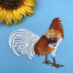 FSL Realistic Rooster 10 machine embroidery designs