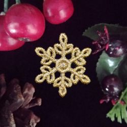 FSL Golden Mini Snowflakes 06 machine embroidery designs