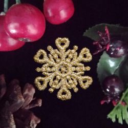 FSL Golden Mini Snowflakes 07 machine embroidery designs