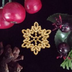 FSL Golden Mini Snowflakes 09 machine embroidery designs