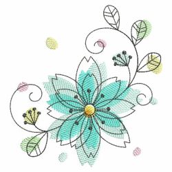 Doodle Flowers 2 08(Lg) machine embroidery designs