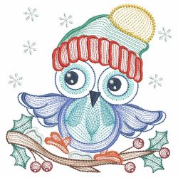Rippled Christmas Owls 03(Sm) machine embroidery designs