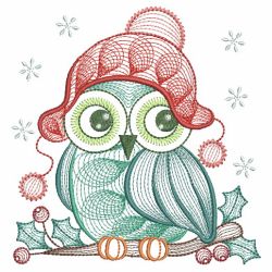 Rippled Christmas Owls 05(Lg) machine embroidery designs