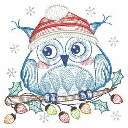 Rippled Christmas Owls 06(Lg) machine embroidery designs