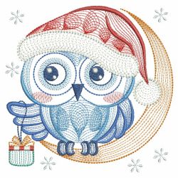 Rippled Christmas Owls 07(Lg) machine embroidery designs