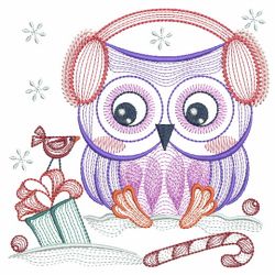 Rippled Christmas Owls 09(Sm) machine embroidery designs