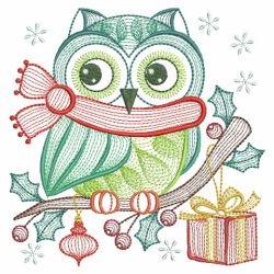 Rippled Christmas Owls 10(Md) machine embroidery designs