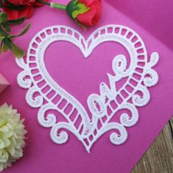 FSL White Hearts 4 machine embroidery designs