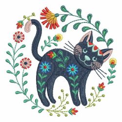 Folk Art Cats 02 machine embroidery designs