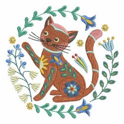 Folk Art Cats 04 machine embroidery designs