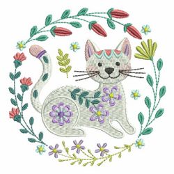 Folk Art Cats 05 machine embroidery designs