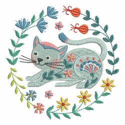 Folk Art Cats 07 machine embroidery designs