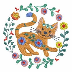 Folk Art Cats 08 machine embroidery designs