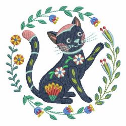 Folk Art Cats 09 machine embroidery designs
