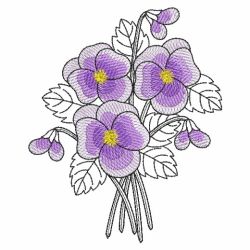 Sketched Flower Bouquets 07(Md) machine embroidery designs