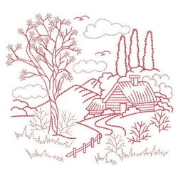 Vintage Country Scene 04(Lg) machine embroidery designs