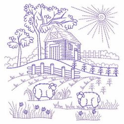 Vintage Country Scene 05(Md) machine embroidery designs