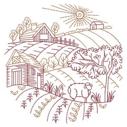 Vintage Country Scene 09(Md) machine embroidery designs