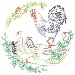 Vintage Chickens 4 06(Md) machine embroidery designs