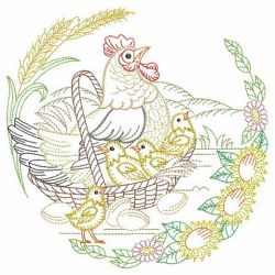Vintage Chickens 4 07(Lg) machine embroidery designs