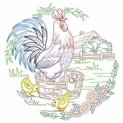 Vintage Chickens 4 10(Lg) machine embroidery designs
