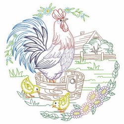 Vintage Chickens 4 10(Md) machine embroidery designs