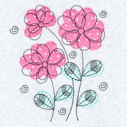 Applique Doodle Flowers 01(Sm) machine embroidery designs