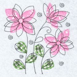 Applique Doodle Flowers 05(Lg) machine embroidery designs