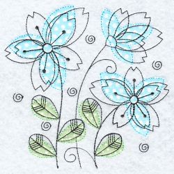 Applique Doodle Flowers 06(Md) machine embroidery designs