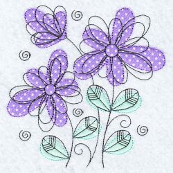 Applique Doodle Flowers 08(Sm) machine embroidery designs