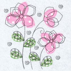 Applique Doodle Flowers 10(Lg) machine embroidery designs