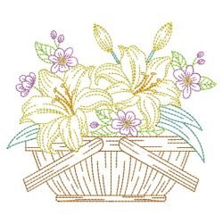 Vintage Floral Baskets 3 08(Md) machine embroidery designs