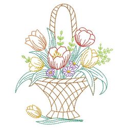 Vintage Floral Baskets 3 09(Lg) machine embroidery designs