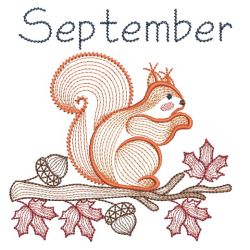 Months of the Year Animals 09(Sm) machine embroidery designs