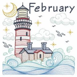 Months of the Year Lighthouses 02(Sm) machine embroidery designs