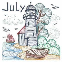 Months of the Year Lighthouses 07(Md) machine embroidery designs
