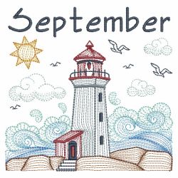 Months of the Year Lighthouses 09(Md) machine embroidery designs