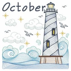 Months of the Year Lighthouses 10(Lg) machine embroidery designs