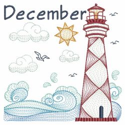 Months of the Year Lighthouses 12(Md) machine embroidery designs