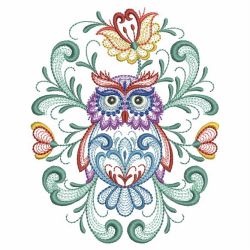 Rosemaling Owl 3 08(Sm) machine embroidery designs