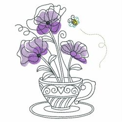 Sketched Teacup In Bloom 02(Lg)